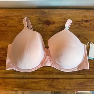 Ambrielle Super Soft Full Coverage Bra 46G Pink Underwire Comfort Everyday